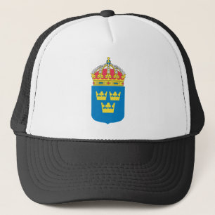 Gorra De Camionero Escudo de armas de Suecia (menos)