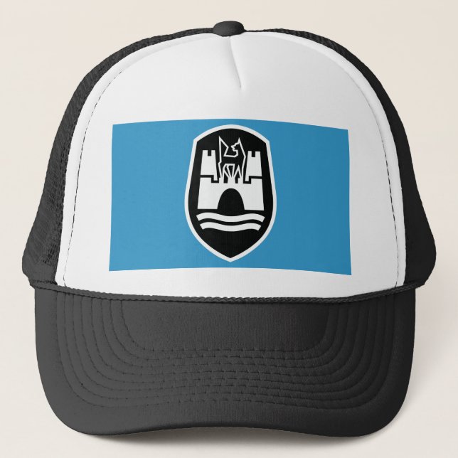Gorra De Camionero Escudo de armas de Wolfsburgo (blanco negro) (Anverso)