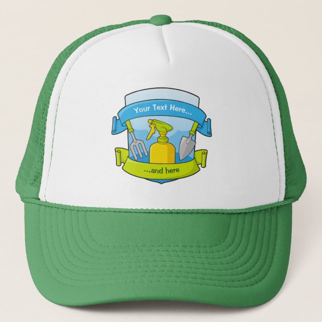 Gorra De Camionero Escudo de jardinería con pancartas (Anverso)