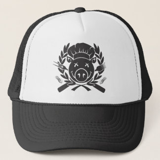 Gorra De Camionero Escudo del Bbq - impresión negra