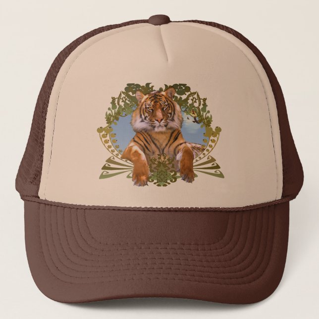Gorra De Camionero Escudo feroz del tigre en peligro (Anverso)