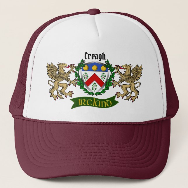 Gorra De Camionero Escudo irlandés Creagh con Griffins (Anverso)
