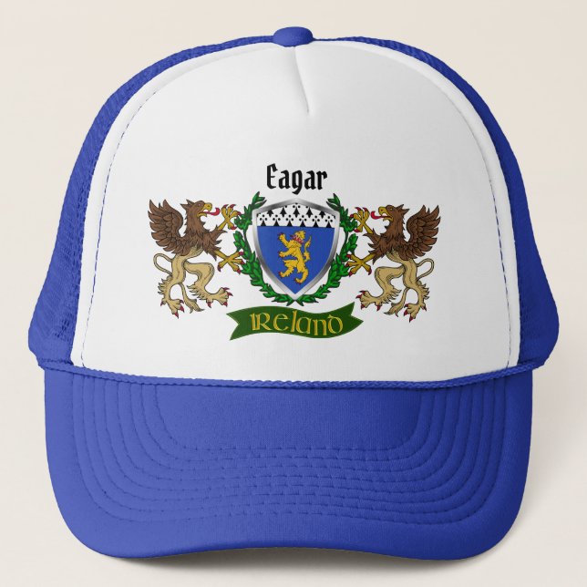 Gorra De Camionero Escudo irlandés Eagar personalizado (Anverso)