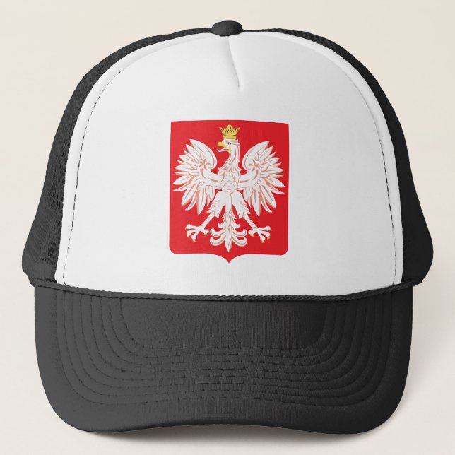 Gorra De Camionero Escudo polaco del rojo de Eagle (Anverso)