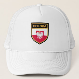 Gorra De Camionero Escudo y emblema de la bandera polaca/polaca