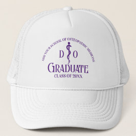 Gorra De Camionero Escuela de Medicina Osteopática Graduación Púrpura