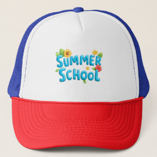 Gorra De Camionero Escuela de verano - Texto de escuela de verano con