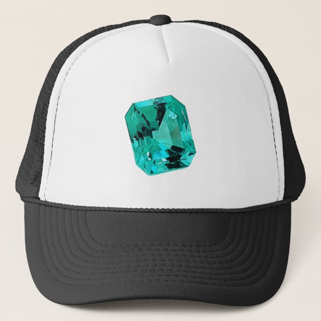 Gorra De Camionero Esmeralda Gemstone impreso en (Anverso)