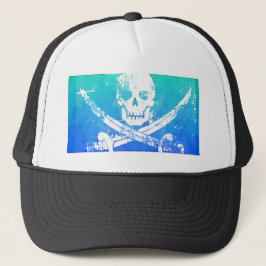 Gorra De Camionero Espada del cráneo de la bandera pirata
