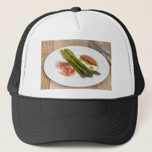 Gorra De Camionero Espárragos verdes con jamón y salsa
