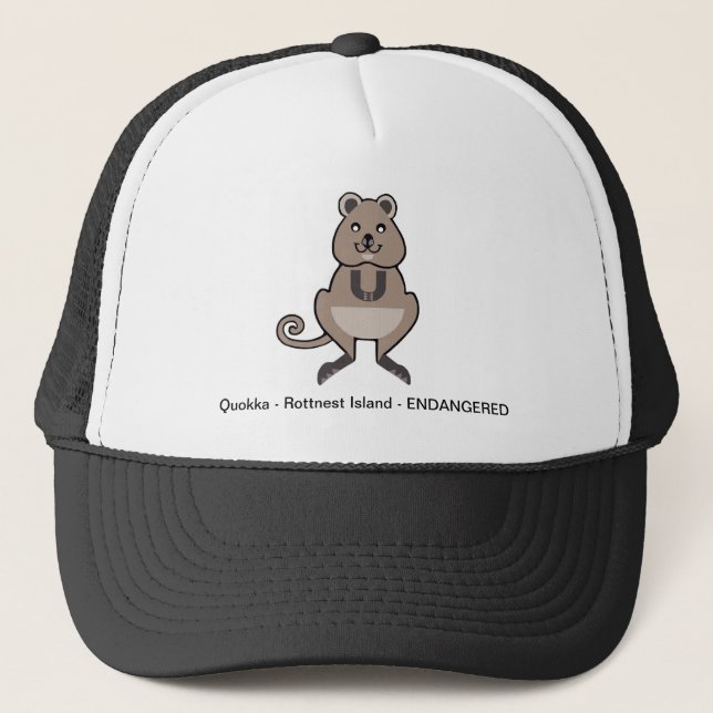 Gorra De Camionero Especies amenazadas - Happy QUOKKA - Wildlife - (Anverso)