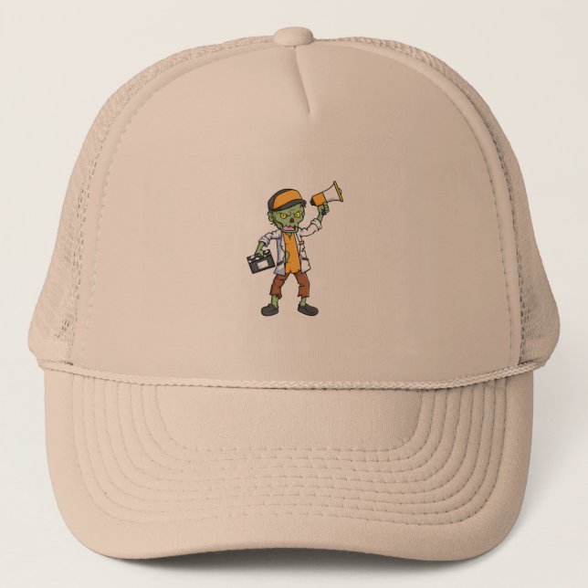 Gorra De Camionero espeluznante personaje de caricatura del director  (Anverso)