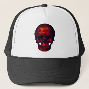 Gorra De Camionero Espeluznante Scary Spooky Red Skull