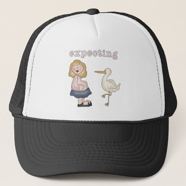 Gorra De Camionero Esperando bebé - Camisetas de cigüeña y regalos (Anverso)