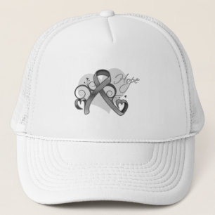 Gorra De Camionero Esperanza de cinta floral - Tumor cerebral