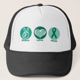 Gorra De Camionero Esperanza del verde del amor de la paz