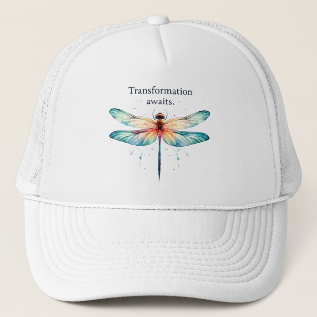Gorra De Camionero Esperas de transformación - Dragonfly colorido (Anverso)