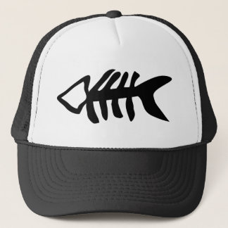 Gorra De Camionero espinas de pez negras de los pescados