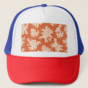 Gorra De Camionero Espíritu Aloha: Armonía Hibiscus-Pineapple.