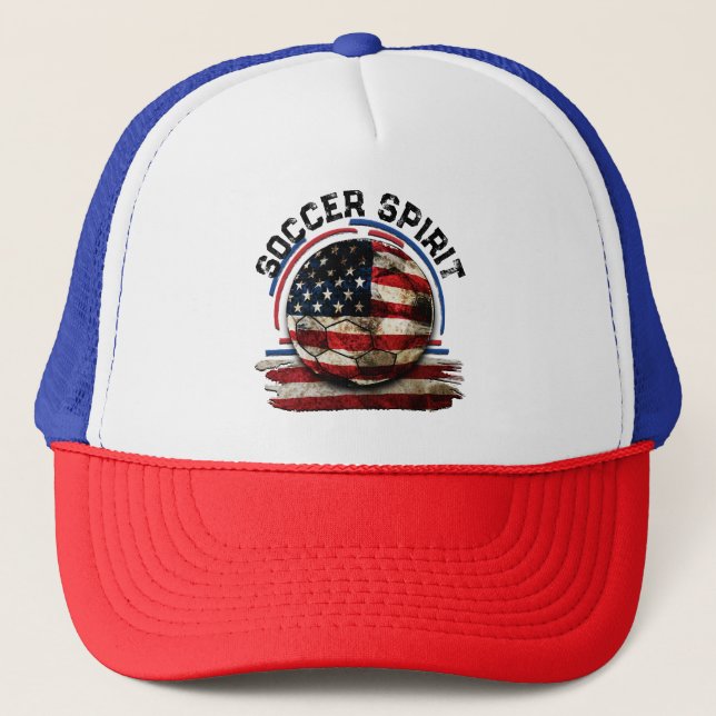 Gorra De Camionero Espíritu de fútbol Estados Unidos, bandera estadou (Anverso)