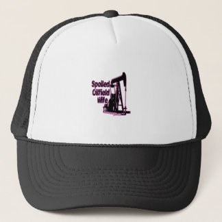 Gorra De Camionero Esposa estropeada rosa del campo petrolífero