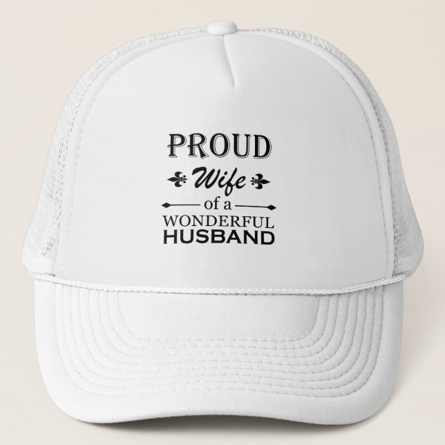 Gorra De Camionero esposa orgullosa de un esposo maravilloso (Anverso)