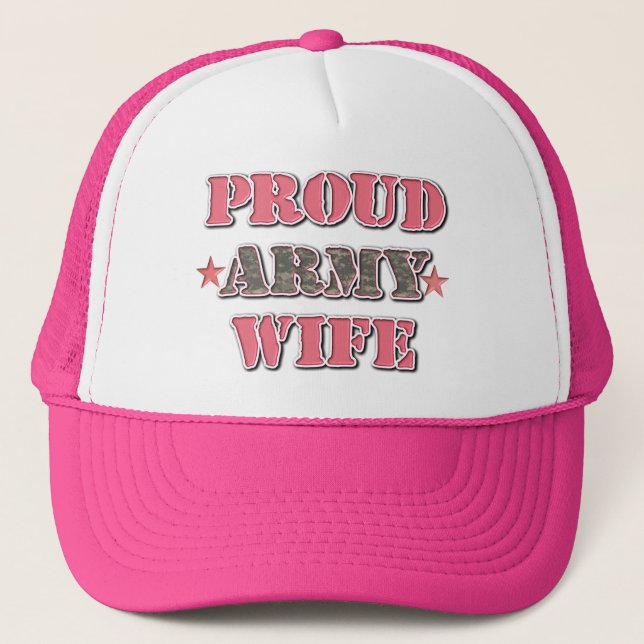 Gorra De Camionero Esposa orgullosa del ejército (Anverso)
