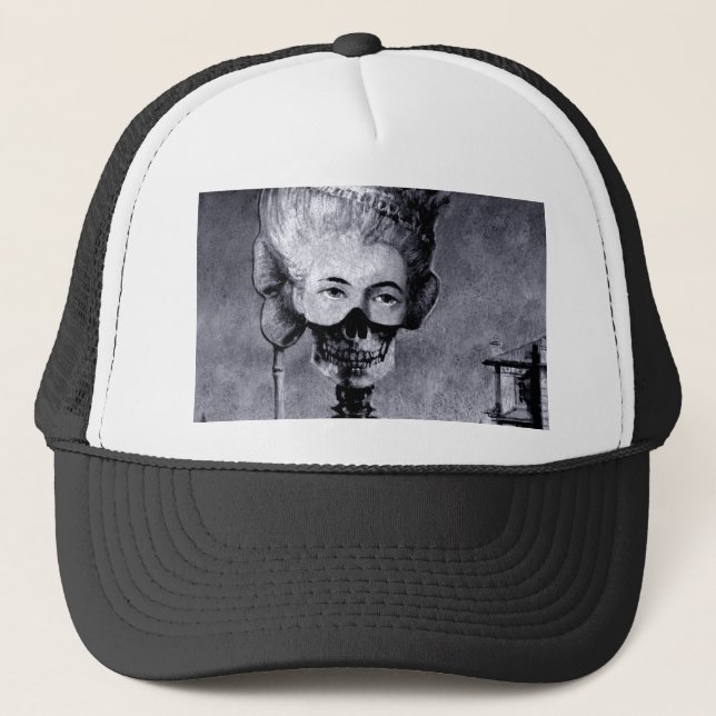 Gorra De Camionero Esqueleto de Halloween con máscara gótica (Anverso)