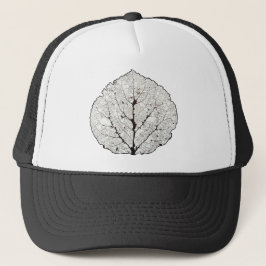 Gorra De Camionero Esqueleto de hoja de pluma 1