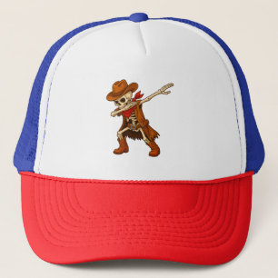Gorra De Camionero Esqueleto de vaquero occidental haciendo dab en Ha