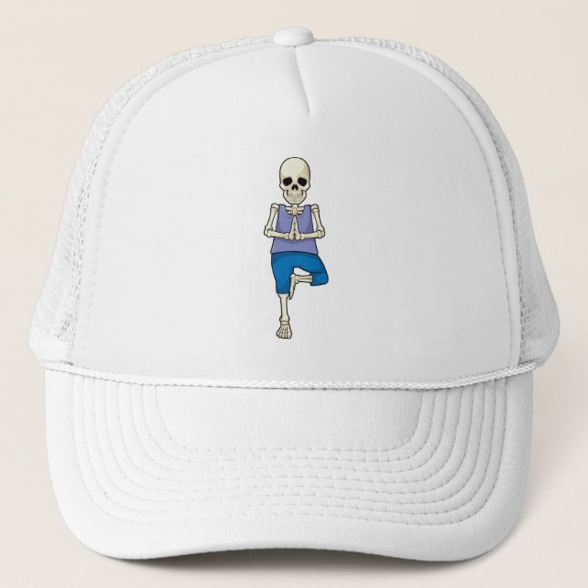 Gorra De Camionero Esqueleto de Yoga Stretching (Anverso)