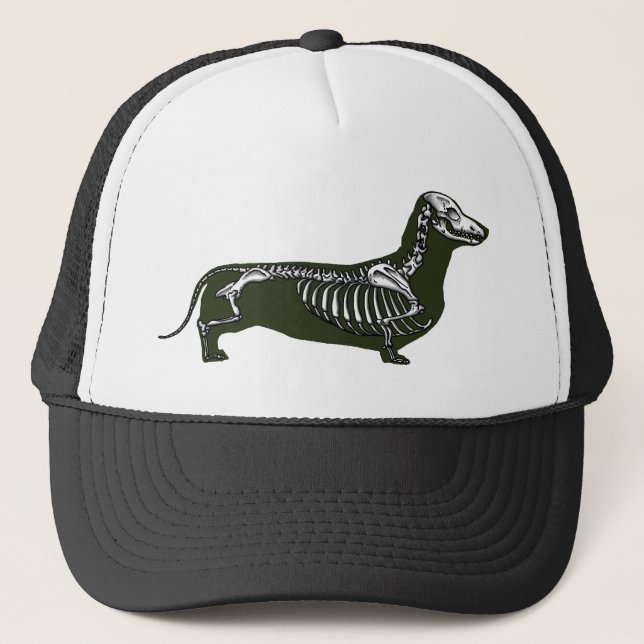 Gorra De Camionero esqueleto del dachshund (Anverso)