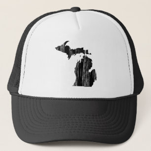 Gorra De Camionero Esquema apenado del estado de Michigan