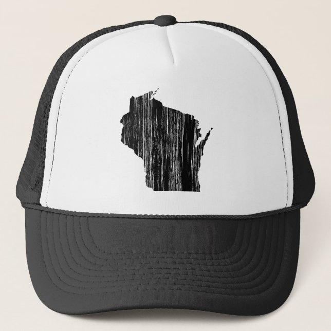 Gorra De Camionero Esquema apenado del estado de Wisconsin (Anverso)