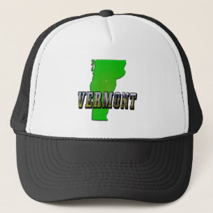 Gorra De Camionero Esquema de mapa de Vermont y texto de imagen