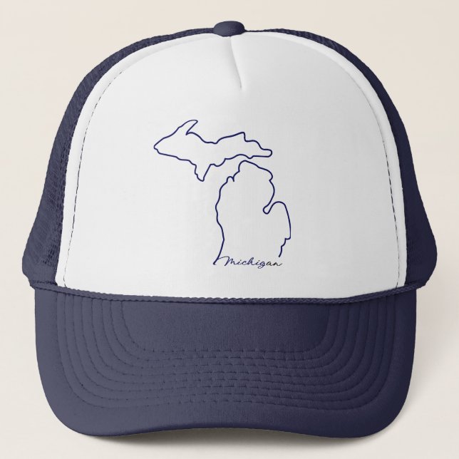 Gorra De Camionero Esquema de Michigan (Anverso)