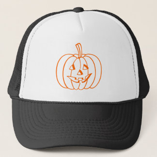 Gorra De Camionero Esquema Jack-O-Lantern de la Calabaza de Halloween