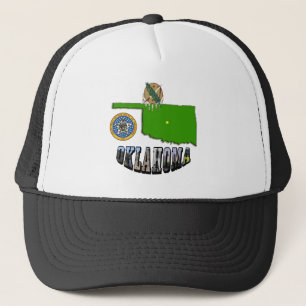 Gorra De Camionero Esquema, sello y texto de imagen del mapa de Oklah
