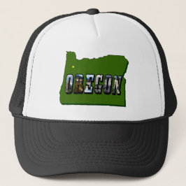 Gorra De Camionero Esquema y texto de imagen del mapa de Oregón
