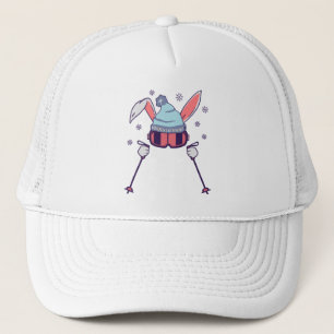 Gorra De Camionero Esquí Conejo con polos de esquí casero