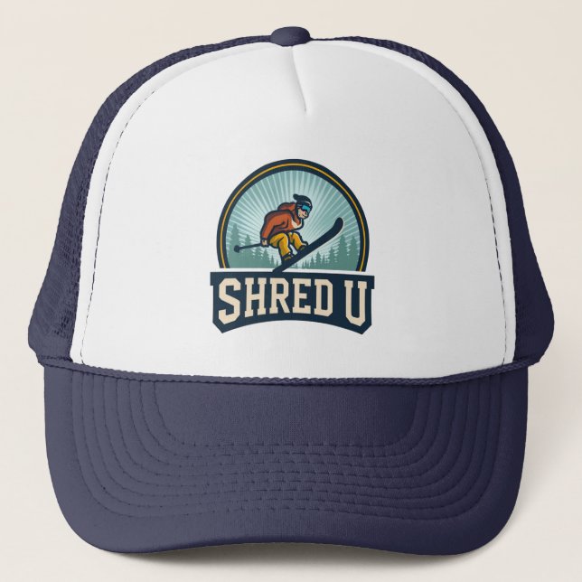 Gorra De Camionero Esquí en la Universidad Shred (Anverso)