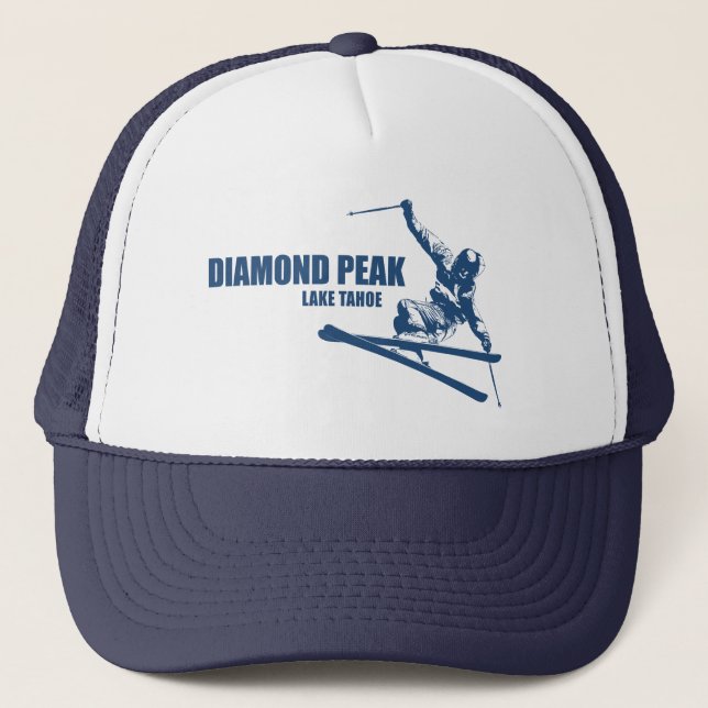 Gorra De Camionero Esquiador del lago Tahoe con pico de diamantes (Anverso)