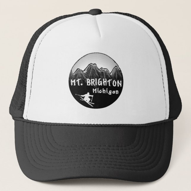 Gorra De Camionero Esquiador del Mt. Brighton Michigan (Anverso)
