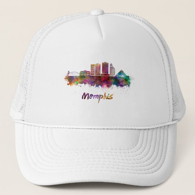 Gorra De Camionero Esquina de Memphis V2 en acuarela (Anverso)