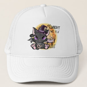 Gorra De Camionero Esta Noche Volamos - Gato negro de bruja
