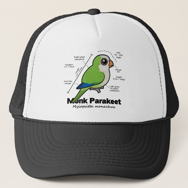 Gorra De Camionero Estadísticas del Parakeet del monje (Anverso)