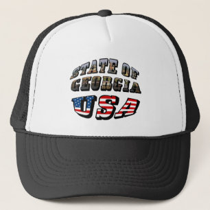 Gorra De Camionero Estado de Georgia y Estados Unidos - Bandera Texto
