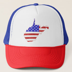 Gorra De Camionero Estado patriótico de Virginia Occidental modelado