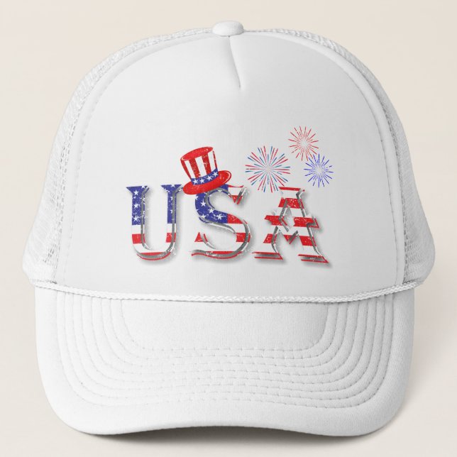 Gorra De Camionero Estados Unidos en Estrellas y Rayas (Anverso)