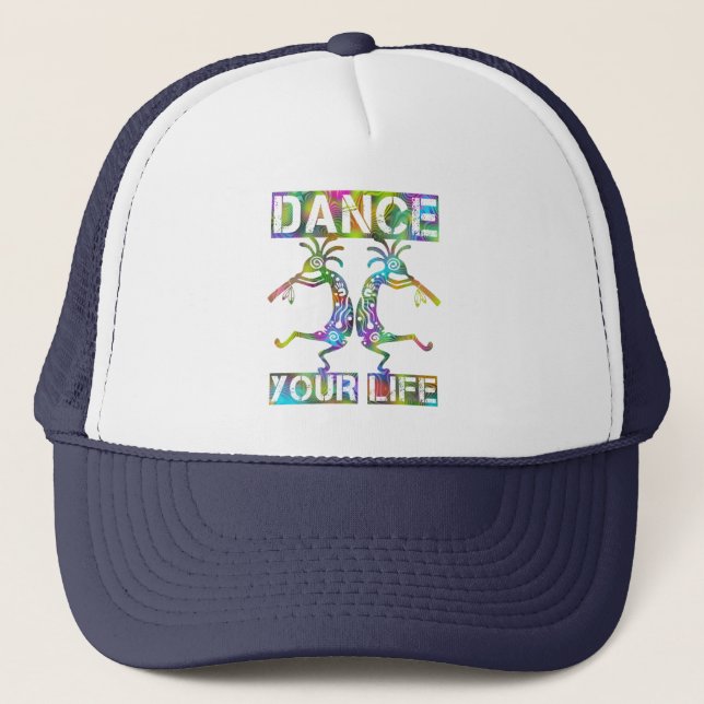 Gorra De Camionero Estadounidenses nativos Kokopelli - Baile tu vida  (Anverso)